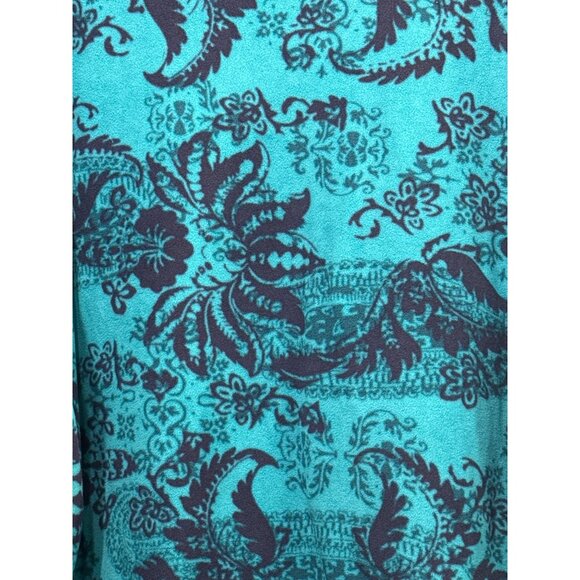 Coldwater Creek Size 1X Fleece V-Neck Long Sleeve Floral Print Pullover - Picture 3 of 8